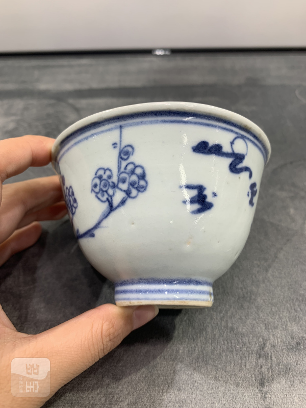 清乾隆青花岁寒三友纹杯 - 图4
